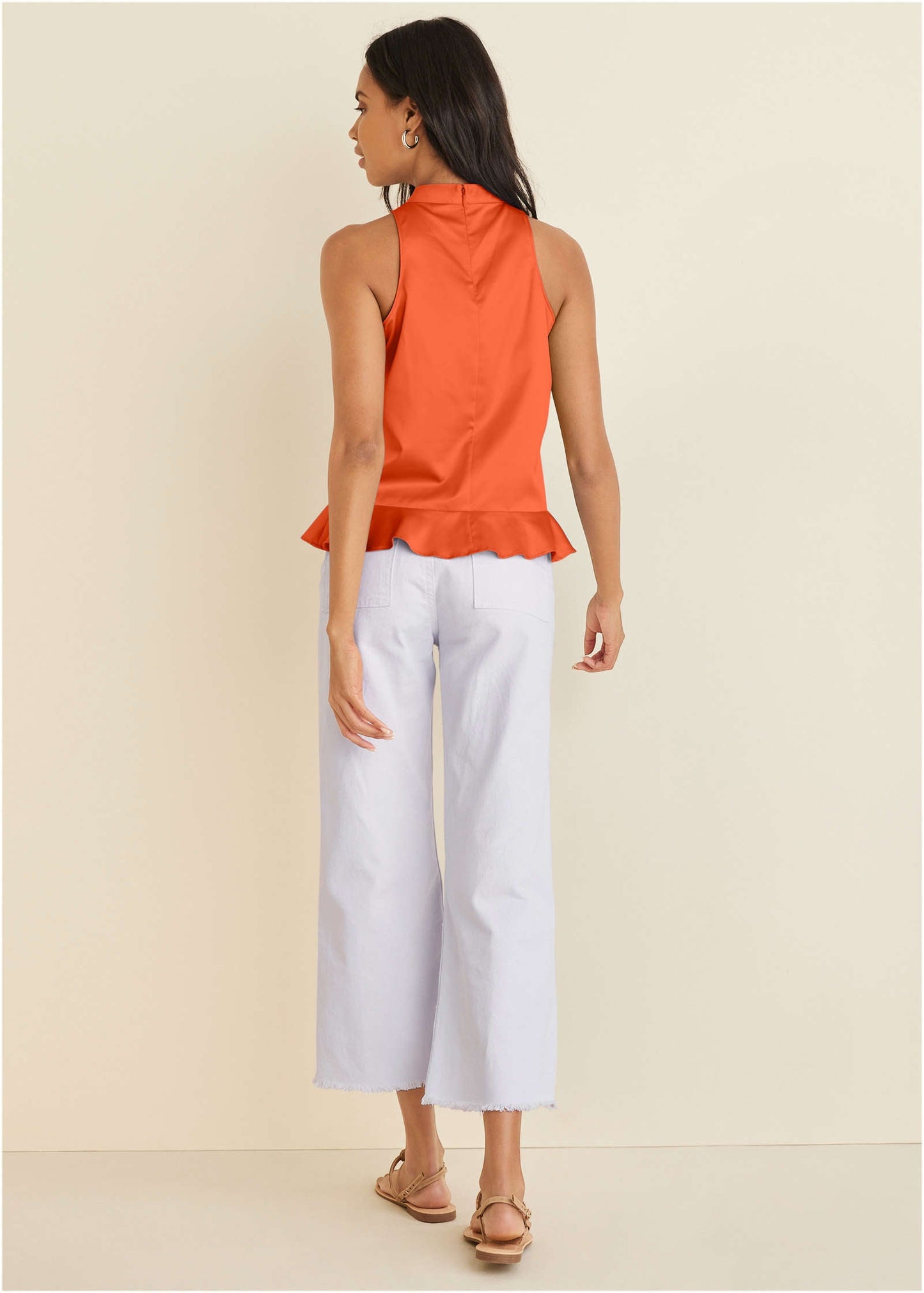 Dorothy Saari-Peplum Top - Orange