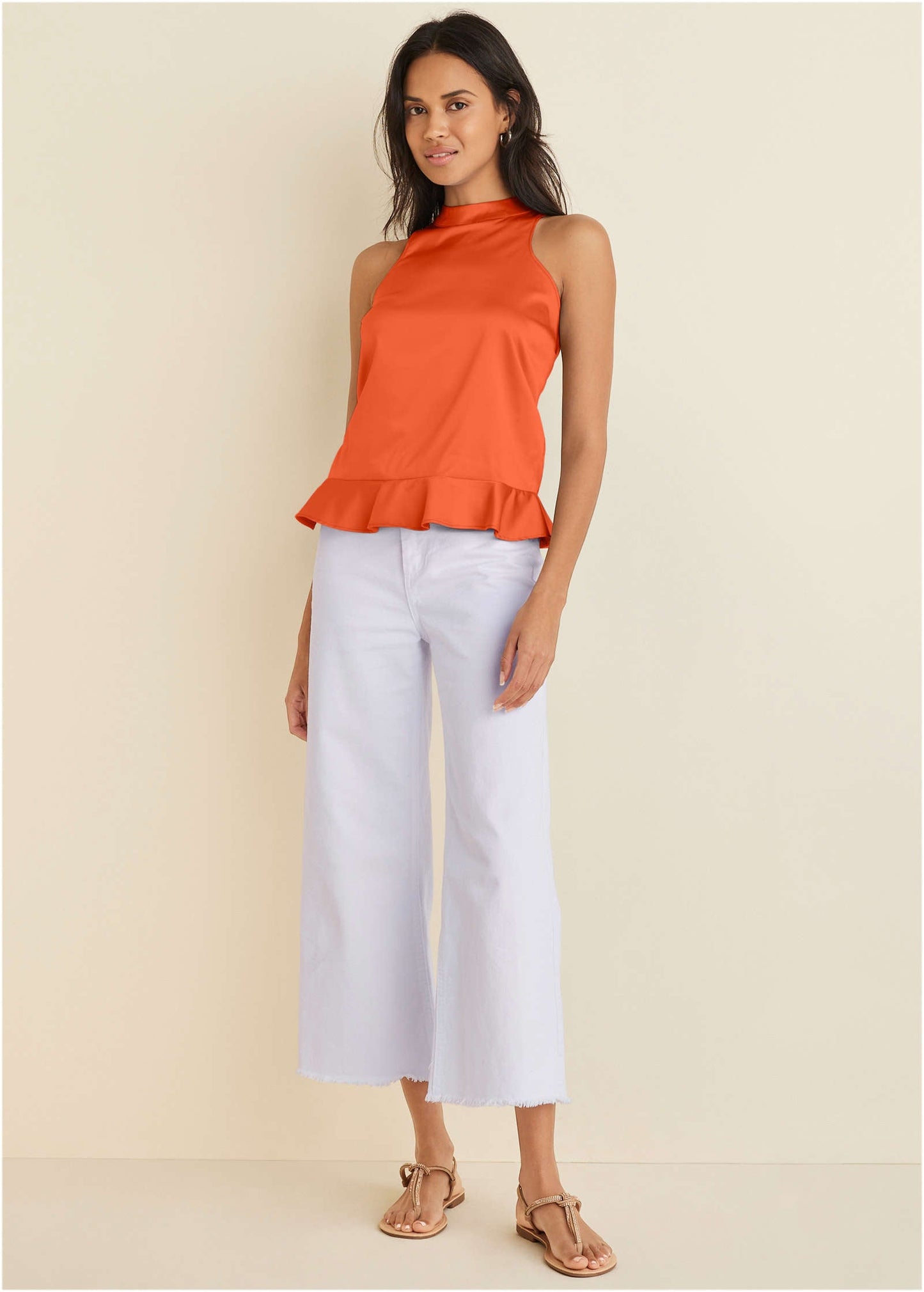 Dorothy Saari-Peplum Top - Orange
